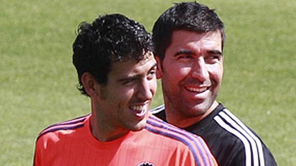 Dani Parejo, en un entrenamiento del Valencia.