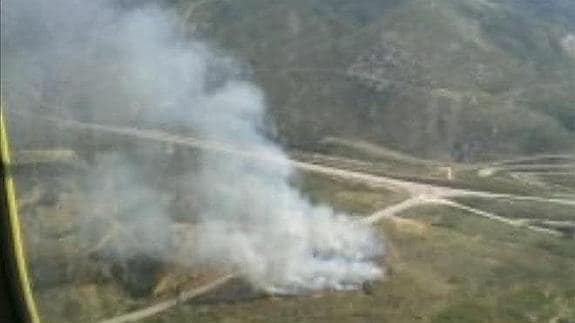 Imagen aérea del incendio declarado en Catí.