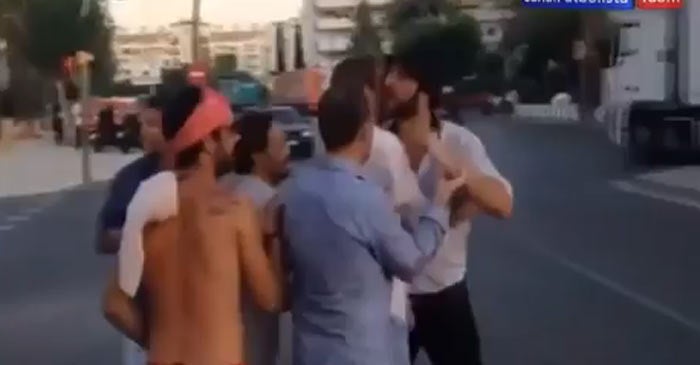 Higuaín se enfrenta a unos jóvenes al salir de una discoteca