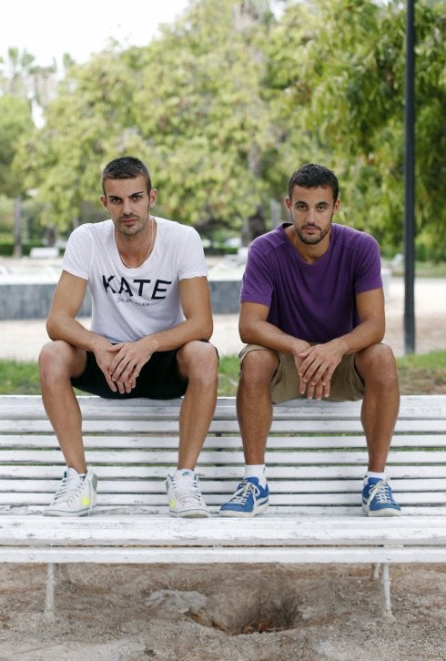 Vicente y Javier Monfort en Valencia, la ciudad que los ha visto crecer como profesionales del voleibol. :: IRENE MARSILLA