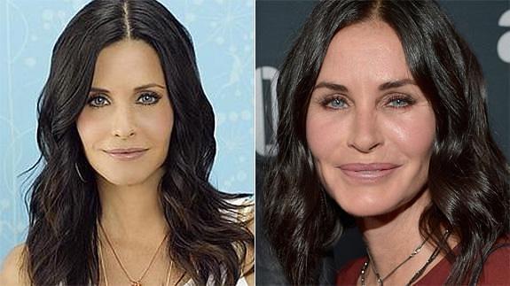 El antes y el después de la actriz La actriz Courteney Cox.