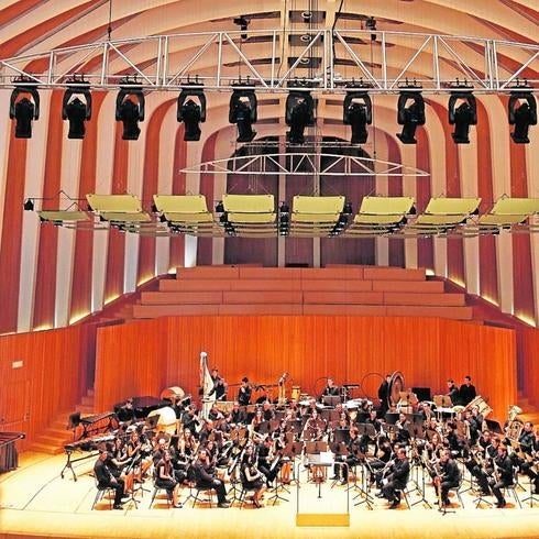 Músicos en la sala Auditorio del Palau de les Arts.