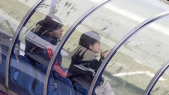 Layhoon en el entrenamiento de hoy del primer equipo.