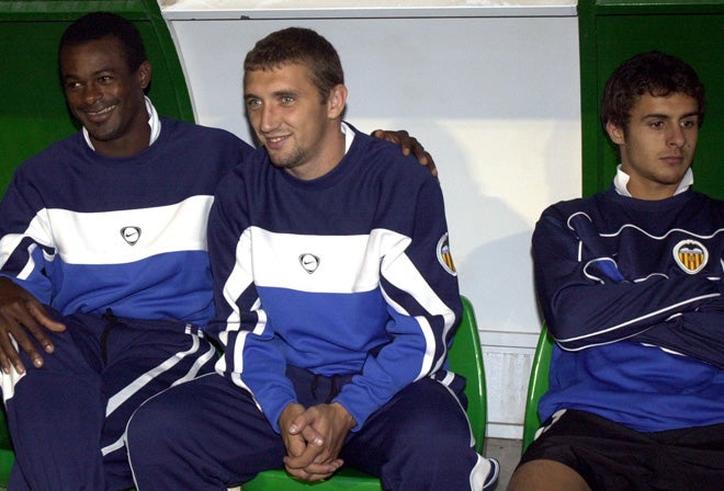 Serban en el banquillo del Novelda-Valencia CF.