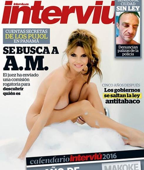 Makoke, desnuda en la portada y en el calendario 2016 de 'Interviú'