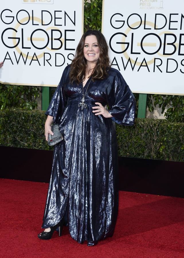 La actriz Melissa McCarthy en la gala de los Globos de Oro 2016.