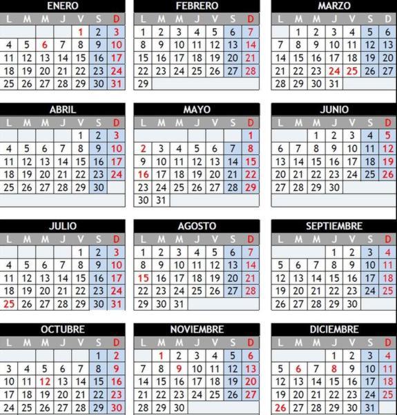 Calendario laboral 2016 en Madrid. Fiestas y puentes