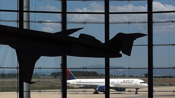 Un avión de Delta Airlines en Manises.