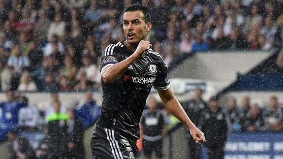 Pedro, durante un partido con el Chelsea. 