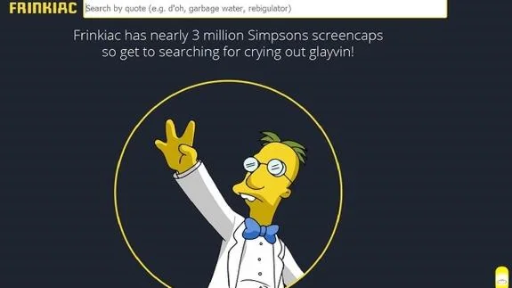 Página de inicio de la web de memes de 'Los Simpson', Frinkiac