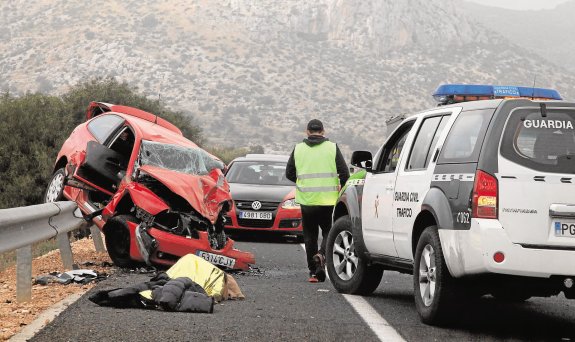 Accidente mortal con dos fallecidos ocurrido a finales de enero en la N-332 a su paso por Ondara. :: LP