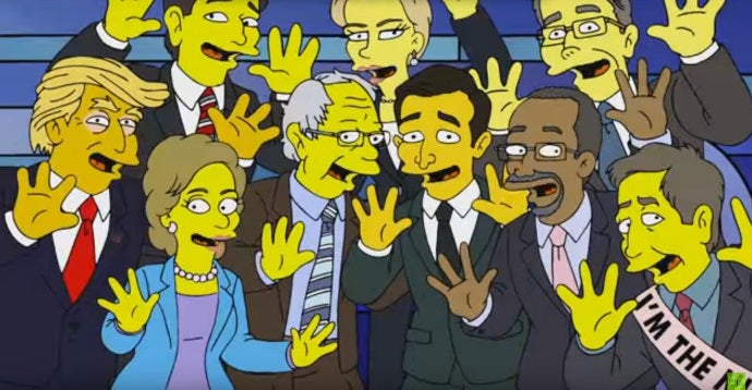 El baile de los candidatos a la presidencia de los EE.UU  en un capítulo de 'Los Simpson'.