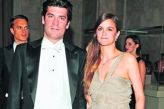 Alejandro Santo Domingo y Charlotte Wellesley, en la fiesta de compromiso en Cartagena de Indias. 