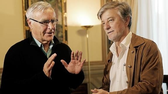 El alcalde de Valencia y el alcalde de Zaragoza, hoy durante su reunión.