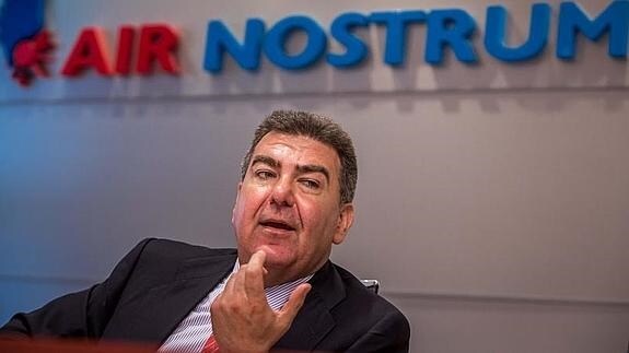 El presidente de Air Nostrum, Carlos Bertomeu, durante la presentación de resultados.EFE
