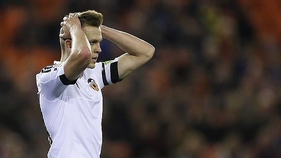 Cheryshev, en un partido con el Valencia. 