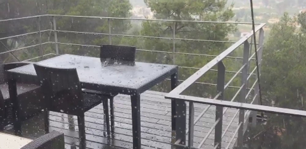 Granizo en La Barraca d'Aigües Vives.