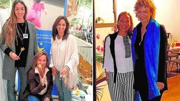 Marta Miró, Olivia Serratosa y Belén Aliaga, de Pequeño Deseo. A la derecha, Paula Alcón y Laura Pérez Vehí.