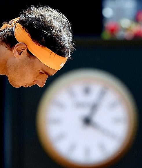 Nadal , en su partido ante Kyrgios en Roma.