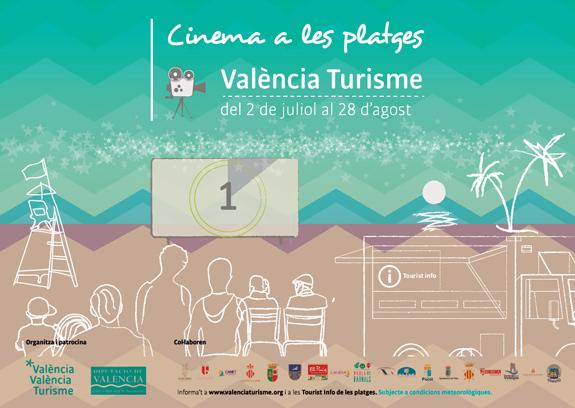 Cartel oficial de "Cinema a les platges" organizado por el Patronat Provincial de Turisme de València