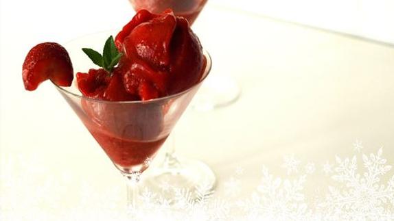 Receta de sorbete de fresas con cava