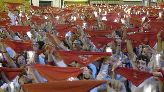 Canto del 'Pobre de mí' en Pamplona.