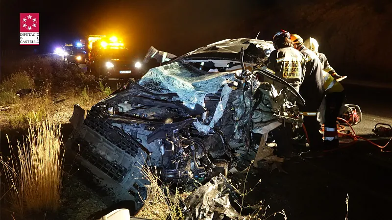 Vehículo siniestrado en el accidente. 