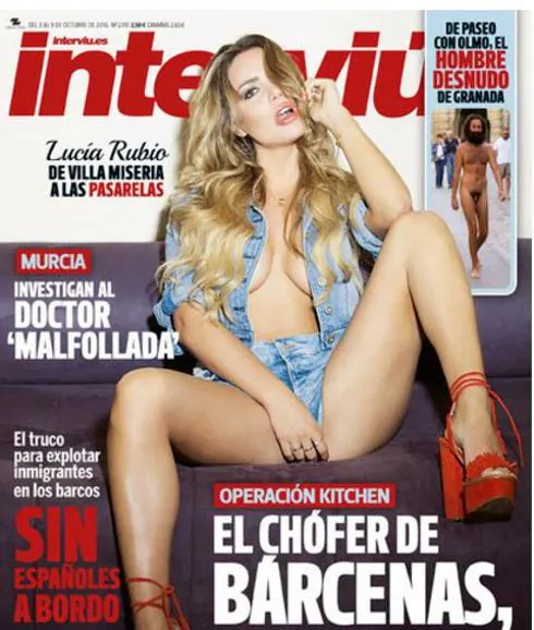 Lucía Rubio, presentadora argentina, portada de 'Interviú'