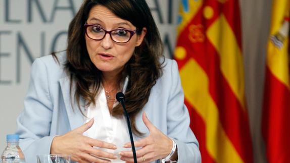 Mónica Oltra, portavoz del Consell, en la rueda de prensa sobre el Pleno de este viernes