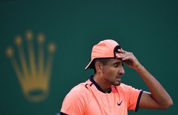 Kyrgios, en el torneo de Shanghái. ::  AFP/JOHANNES EISELE