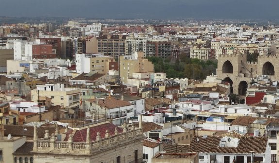 Vista panorámica del centro de la ciudad en una imagen reciente.