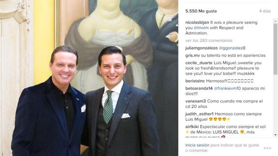 Luis Miguel, a la izquierda de la imagen, junto a Nicolas Bijan, hijo del fallecido diseñador Bijan.