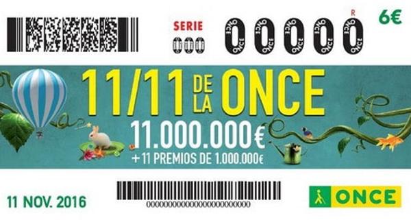 Premios 11/11 de la ONCE. Sorteo extraordinario de la ONCE