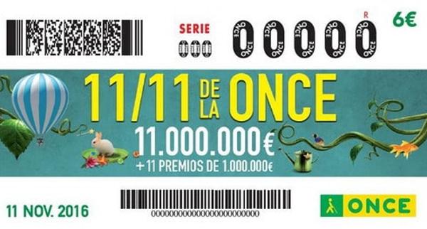 Sorteo 11 del 11 de la ONCE 2016: resultados y cupón ganador