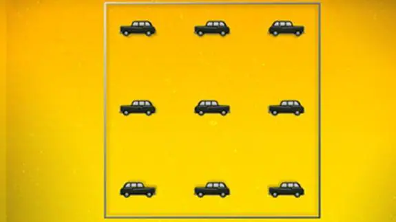 Dibuja dos cuadrados para que cada coche quede aparcado en un casillero independiente