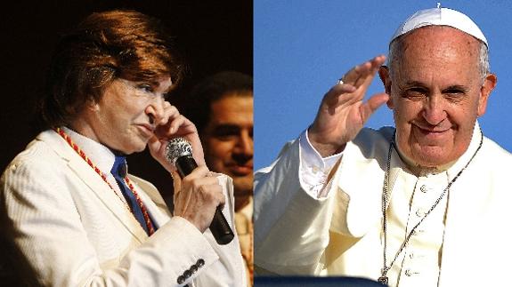 El cantante Camilo Sesto y el Papa Francisco. 