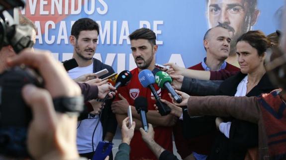 David Villa junto a Javier Pérez