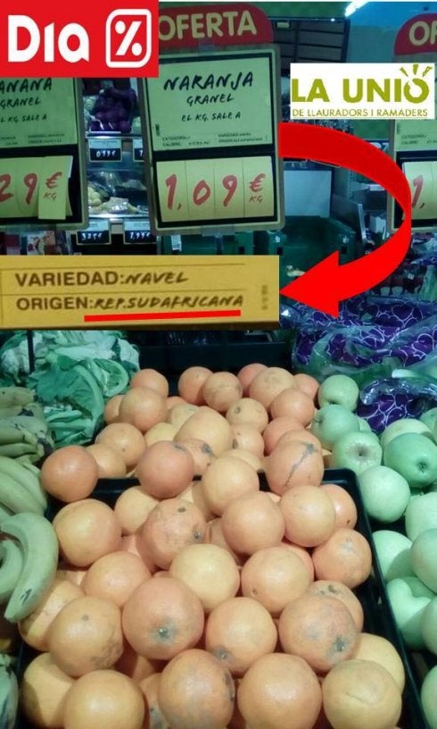 Naranjas sudafricanas de pésima condición el pasado día 4. :: LA UNIÓ