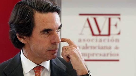 José María Aznar, este lunes en Valencia.