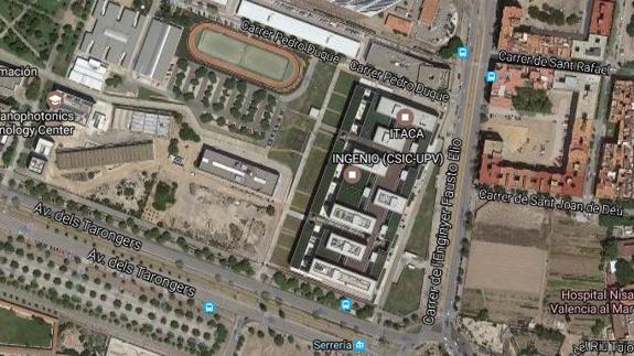 Ubicación donde el Ayuntamiento estudia trasladar el rastro de Valencia. 