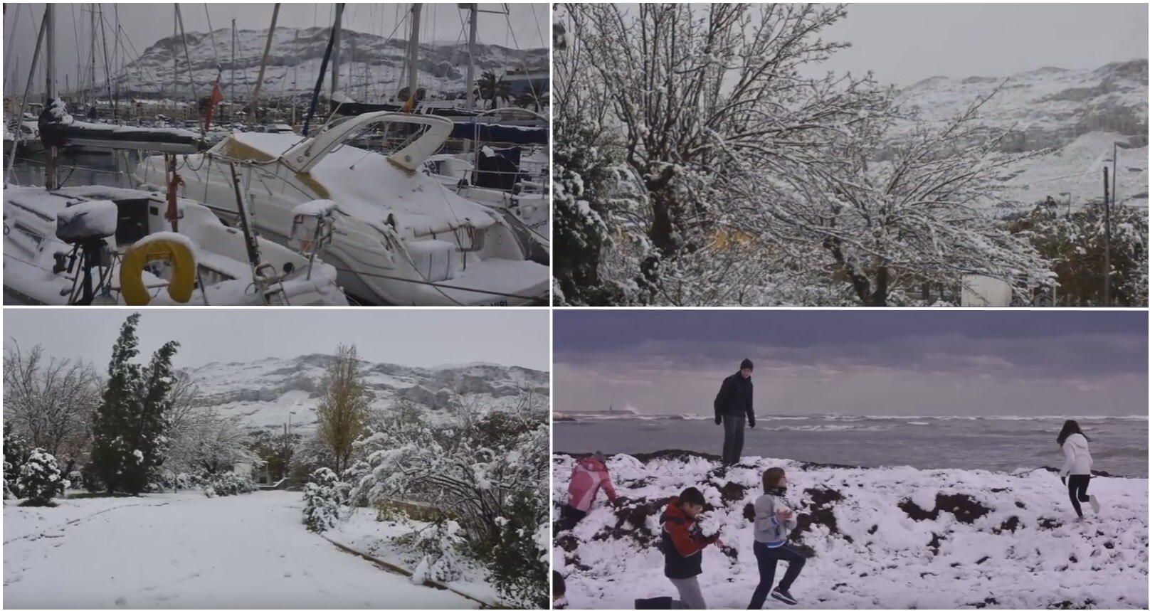 La historica nevada de Dénia el 18 de enero de 2017.