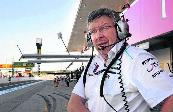 Ross Brawn, en su etapa como director del equipo Mercedes de F1.  