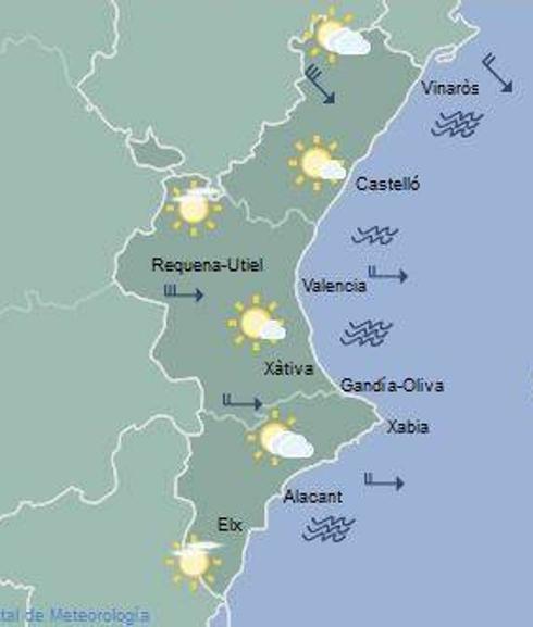 El tiempo en la Comunitat: finaliza la alerta por vientos fuertes en Valencia, la eleva a naranja en Castellón y la mantiene en amarilla en el norte de Alicante