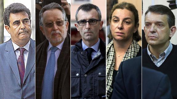 De izquierda a derecha: Lobón, Grau, Aguilar, Maldonado y Vela