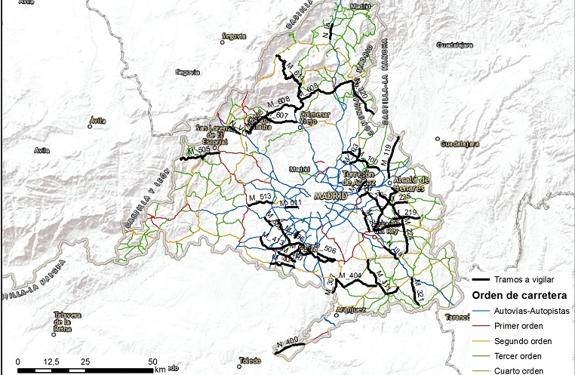 Ubicación de los radares en Madrid