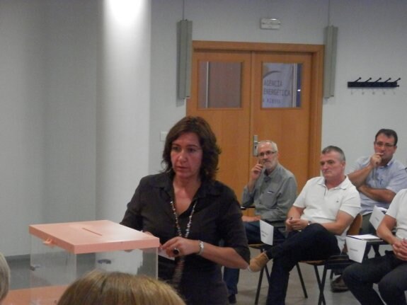 La nueva presidenta de la Mancomunitat de la Ribera Baixa, durante una sesión anterior. :: alicia talavera
