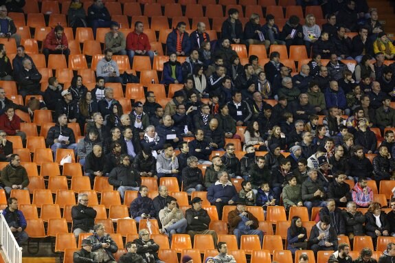 Imagen de Mestalla en el partido ante el Málaga. :: jesús signes