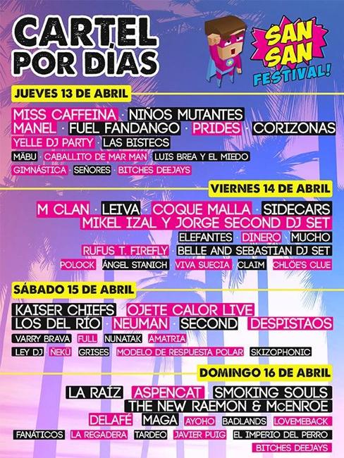 El SanSan Festival 2017 desvela su programación por días