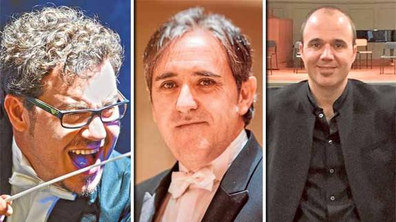 De izquierda a derecha: Miguel Ángel Navarro, Manuel Godoy yJuan José Navarro.