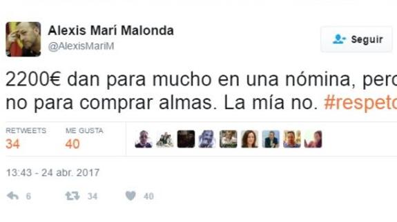 El tuit de Marí.